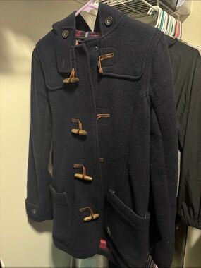 Abercrombie & Fitch Navy Wool Toggle Pea Coat